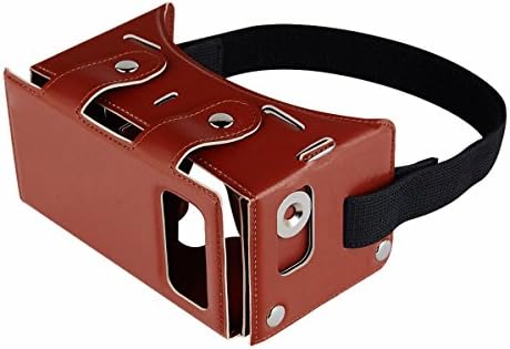 Iearl Universal DIY 3D Virtual Reality VR Glasses Video Glasses Headset for Android iOS and Symbian4~5.5 inch Smartphones Brown