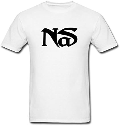 SAMJOSPHT Men's Nas Logo T-shirt Size L White