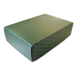 Green/ Gold Diamond Pattern - Large Two Piece Gift Box (7" x 10" x 2.75")