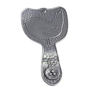 Crosby and Taylor (Tin Woodsman Pewter) Solid Pewter Spoon Rest, Made in USA (Birds) by Tin Woodsman Pewter