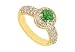 Emerald and Diamond Engagement Ring : 14K Yellow Gold - 1.25 CT TGW