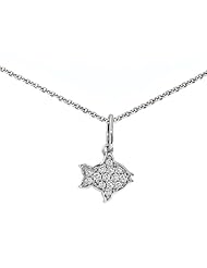 Ze Sterling Silver Diamond Covered Clown Fish Pendant