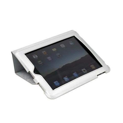CaseCrown Canvas Horizontal Flip Stand Case (Silver) for the Apple iPad Wifi / 3G Model 16GB, 32GB, 64GB
