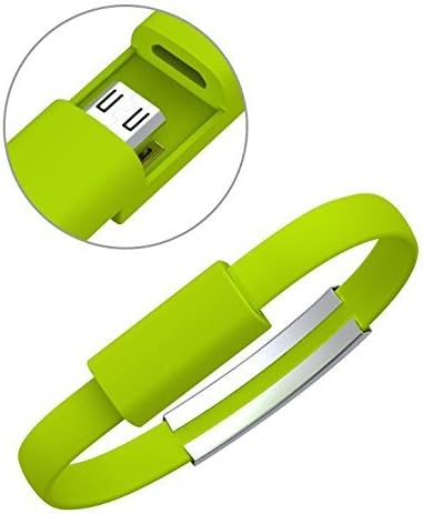 XOOPNET - USB to Micro USB for Android Micro USB Charging Cable Bracelet - Samsung Galaxy S5, S4, S3, S2, Note 4, Note 3, Note 2, Note, Tab 3, 2, Lg G3, G2, Nexus, Motorola, Htc, Tablets, Other micro USB devices (Green)