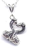 18 Kissing Giraffes Chain Necklace Sterling Silver Jewelry