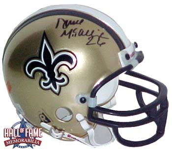 Deuce McAllister Autographed/Hand Signed New ORleans Saints Authentic Mini Helmet
