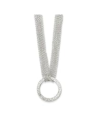 Sterling Silver 17in Fancy Circle Necklace. Metal Wt- 10.3g