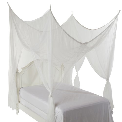 Bed Frame Draperies Heavenly 4 Post Bed Canopy, White