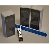Toolworx Chrome Nail Clipper + 3X A-Viva Magic 4-Sided Nail Buffer + Nail File