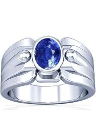 Platinum Oval Cut Blue Sapphire Solitaire Ring