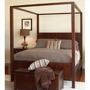 Sterling Park Canopy Bed in Dark Cherry Size: California King