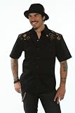 Living Dead Souls Tattoo design Rockabilly snap front shirt Large