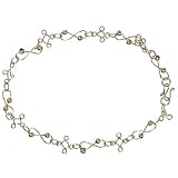 18kt Gold Over Sterling Silver Twist And Cross Bead Anklet 9in