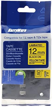 Sienoc Black on Yellow Label Tape P-touch Compatible for Brother TZ TZe 631 Tze631 Tze-631 12mm (1 Pack P-touch)