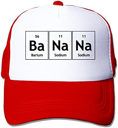 MZONE Casual Snapback Caps BaNaNa Barium Sodium Chemistry Elements Basketball Cap Hats Red