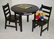 Lipper 524E Child's Round Table and 2 Chairs-Espresso
