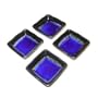 Set of Four Cobalt Blue Kosui Japanese Soy Sauce Dipping Bowls 2 3/4 Inch Square