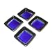 Set of Four Cobalt Blue Kosui Japanese Soy Sauce Dipping Bowls 2 3/4 Inch Square