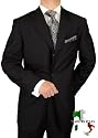 Valentino 3 Button Made in Italy Wool / Silk Mens Suit 150's Hand Made Canvas Front Jacket Plus Pants Custom Working Buttonholes Business Suit Jet Black
