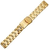 Marburger Classic Line - Bracelet de montre en acier inoxydable - plaqu&eacute; or - 18 et 20 mm