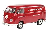 Dickie-Schuco 450027100 - Schuco - VW T1 Porsche 1:18 Kastenwagen Porsche Renndienst, rot, Limited Edition: 1.000 St&uuml;ck (fortlaufend durchnummeriert)