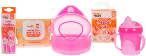 Imagen 2 de Vital Baby - Vajilla infantil (recipientes, boles, vaso, cucharas), color rosa