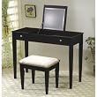 Cappuccino Finish Flip Top Vanity Table & Stool Set By Coaster
