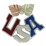  : Black Hills Gold Sterling Silver USA Lapel Pin