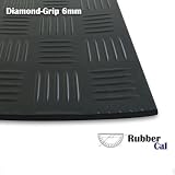 Diamond-Grip Rubber Mats and Flooring - Black - 6MM Thick - 4 feet Wide Rolls