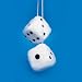 Fuzzy Car Dice - White with Black Spots