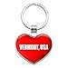 Graphics and More Metal Keychain Key Chain Ring I Love Heart State in USA - Vermont USA