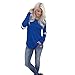GBSELL Fashion Women Love Heart Printed Long Sleeved Round Neck T-Shirt (XL, Blue)