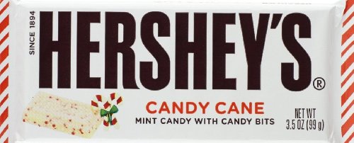 Hershey's Candy Cane Mint Candy with Candy Bits Candy Bar, 3.5-Ounce Bar (Pack of 4)