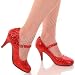 Pleaser Brand Style Glinda-50G Red Glitter Mary Janes Jane Pumps High Heel Dorothy Ruby Slippers Shoes