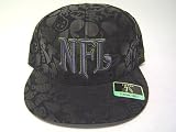 Size 7 3/8 Black on Black camouflage NFL Logos Fitted Flat bill Cap / Hat
