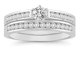 1/2 Carat Diamond Wedding Ring Set in 14K White Gold