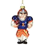 SC Sports Illinois Fighting Illini Caucasian Football Player Ornament (Set of 2)