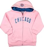 Chicago Cubs -Girls 4-6X- Pink Zip Front Hooded Sweatshirt