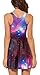 Voglee Fashion Women Galaxy Print Sleeveless Purple Pleated Skater Dress