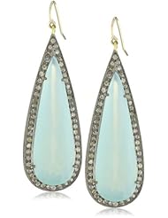 Jill Alberts Peruvian Chalcedony Diamond Tear Drop Earrings