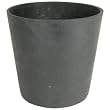 Solid Black Polystone Writable Flower Pot or Planter