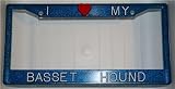 Blue Glitter I Love My Basset Hound Frame