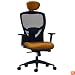 Avalon Mesh Chair with Headrest Lapis Fabric/Black Mesh Back/Black Frame