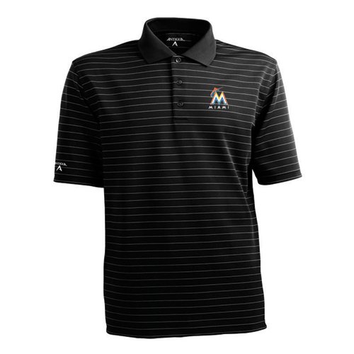 Miami Marlins Elevate Striped Polo Shirt - Small