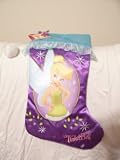 Disney Fairies Tinkerbell 20 Satin Stocking with Glitter Wings & Embellishments