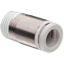 SMC KJS-S Stainless Steel One-Touch Tube Fitting, Hex Socket Male Adapter, Tube OD x R Male