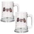 Atlanta Braves 2pc 15oz Glass Tankard Set- Primary Logo MLB Baseball