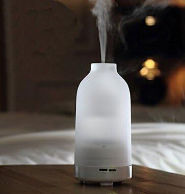 Vivisky 100ml Aromatherapy Essential Oil Purifier Diffuser Air Humidifier Steam with Two Modes, Automatic turn-off, 7 LED Changing Color (white)