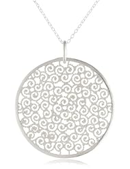 Sterling Silver Large Filigree Circle Pendant Necklace, 18"