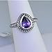 6x8MM 1.00 CT Purple Ring Antique Look In Sterling title=